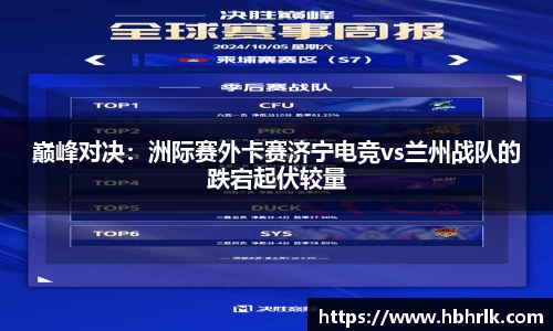 巅峰对决：洲际赛外卡赛济宁电竞vs兰州战队的跌宕起伏较量
